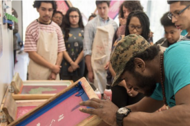 Screen printing with the Nasher Teens